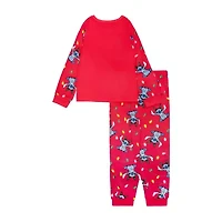Disney Collection Little & Big Kid Girls Lilo Stitch Crew Neck Long Sleeve 2-pc. Pajama Sets