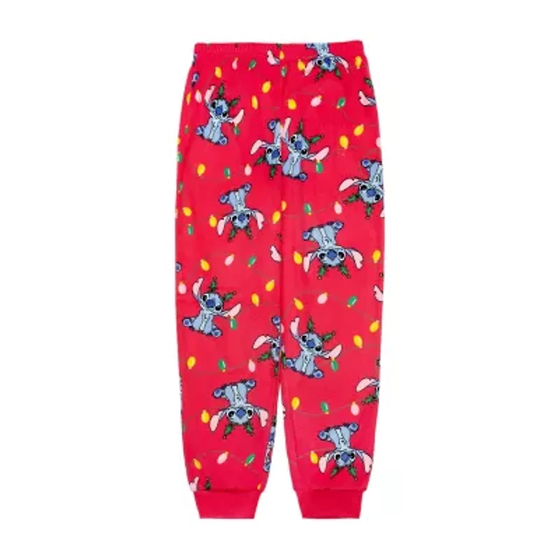 Disney Collection Little & Big Kid Girls Lilo Stitch Crew Neck Long Sleeve 2-pc. Pajama Sets