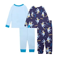 Toddler Boys Bluey Crew Neck Long Sleeve 4-pc. Pajama Sets