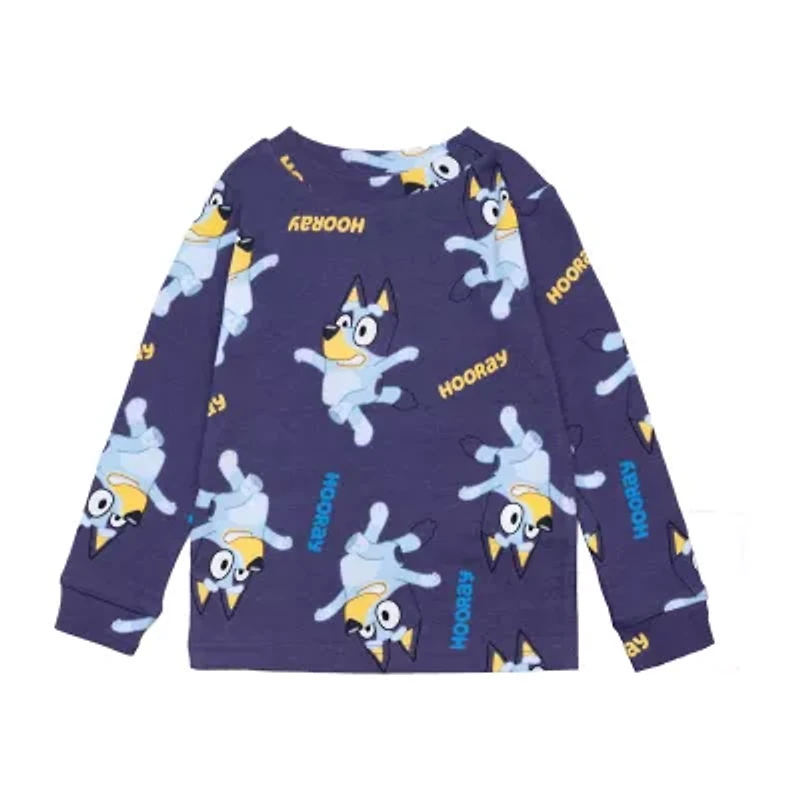 Toddler Boys Bluey Crew Neck Long Sleeve 4-pc. Pajama Sets