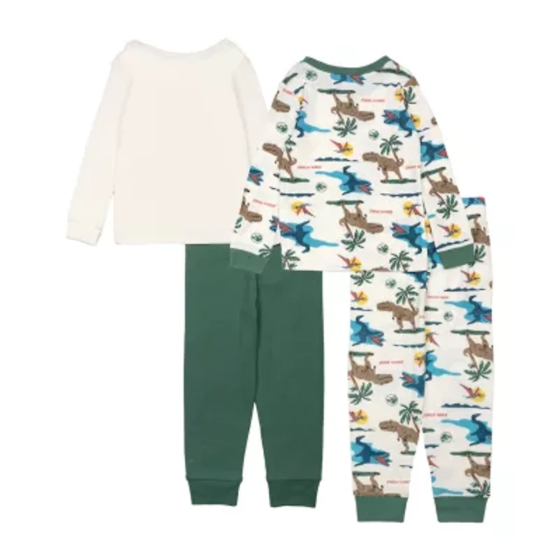 Toddler Boys Jurassic World Crew Neck Long Sleeve 4-pc. Pajama Sets
