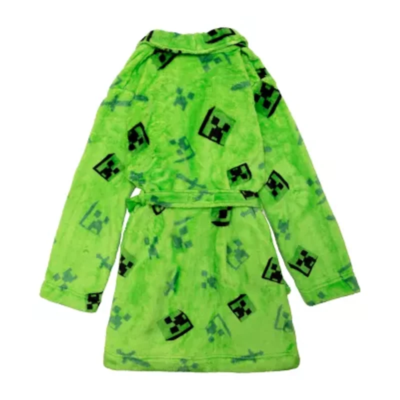 Boys Plush Long Sleeve Mid Length Minecraft Robe