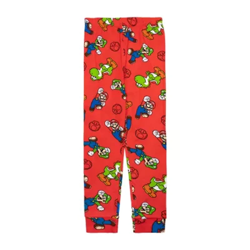 Little & Big Kid Boys Super Mario Crew Neck Long Sleeve 4-pc. Pajama Sets