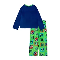 Fleece Big Kid Boys Minecraft Microfleece Crew Neck Long Sleeve 2-pc. Pajama Sets