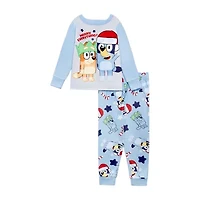 Toddler Boys Bluey Fleece Crew Neck Long Sleeve 3-pc. Pajama Sets