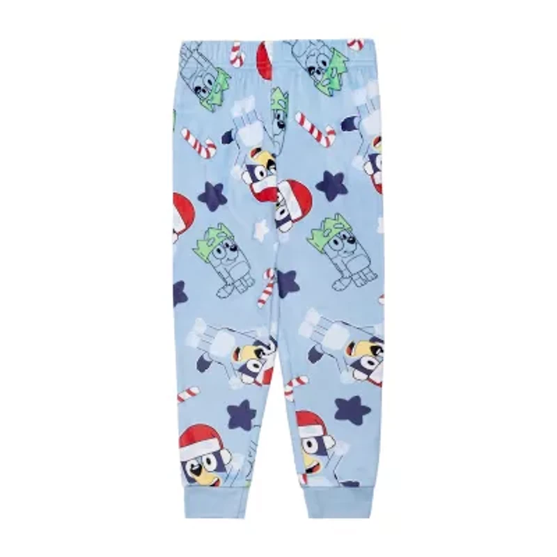 Toddler Boys Bluey Fleece Crew Neck Long Sleeve 3-pc. Pajama Sets