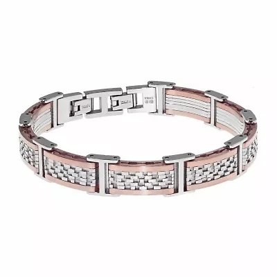 Mens Stainless Steel 8 1/2 Inch Link Bracelet