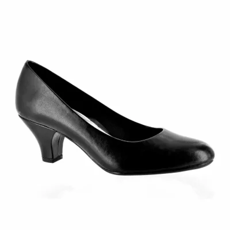 Easy Street Fabulous Womens Round Cone Heel Pumps