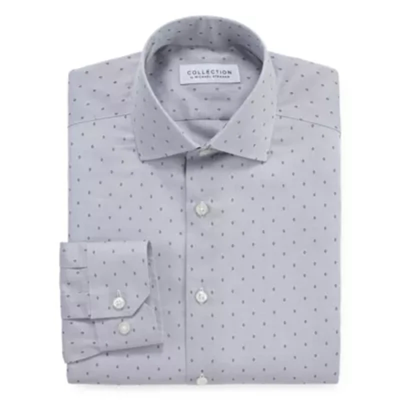 Collection by Michael Strahan Mens Spread Collar Long Sleeve Wrinkle Free Stretch Dress Shirt - Big and Tall