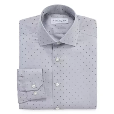 Collection by Michael Strahan Mens Spread Collar Long Sleeve Wrinkle Free Stretch Dress Shirt - Big and Tall