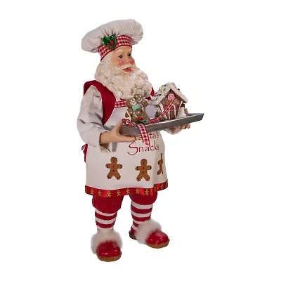 Kurt Adler 11-Inch Fabriché Gingerbread Chef Santa