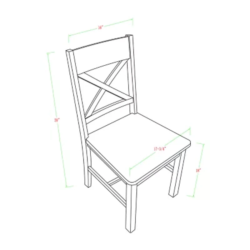 2-pc. Antique Brown Wood Dining Chairs
