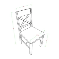 2-pc. Antique Brown Wood Dining Chairs