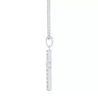 (G-H / Si1-Si2) Womens 1/4 CT. T.W. Lab Grown White Diamond Sterling Silver Cross 18 Inch Pendant Necklace