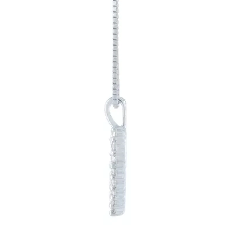 (G-H / Si1-Si2) Womens 1/4 CT. T.W. Lab Grown White Diamond Sterling Silver Heart 18 Inch Pendant Necklace