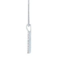 (G-H / Si1-Si2) Womens 1/4 CT. T.W. Lab Grown White Diamond Sterling Silver Heart 18 Inch Pendant Necklace