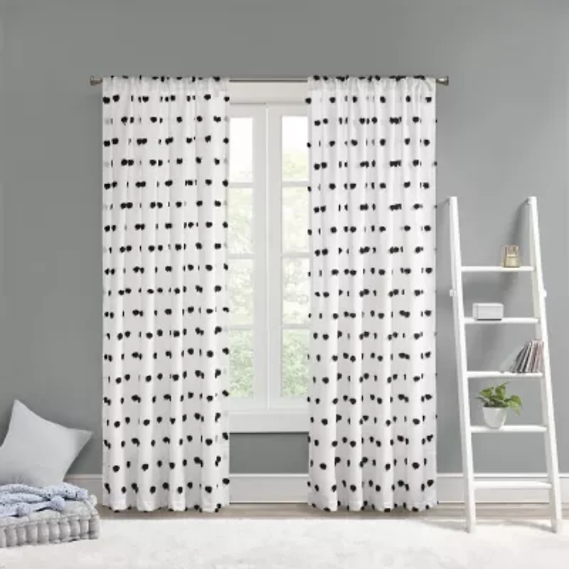 Intelligent Design Lauren Rod Pocket Embellished Sheer Single Curtain Panel