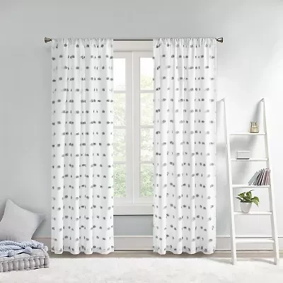 Intelligent Design Lauren Rod Pocket Embellished Sheer Single Curtain Panel