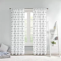 Intelligent Design Lauren Rod Pocket Embellished Sheer Single Curtain Panel