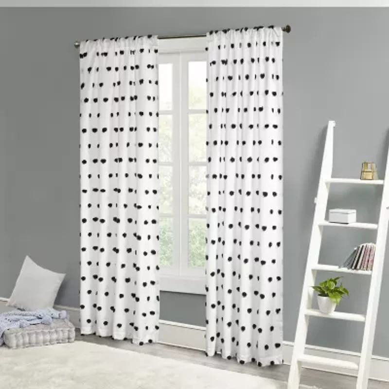 Intelligent Design Lauren Rod Pocket Embellished Sheer Single Curtain Panel