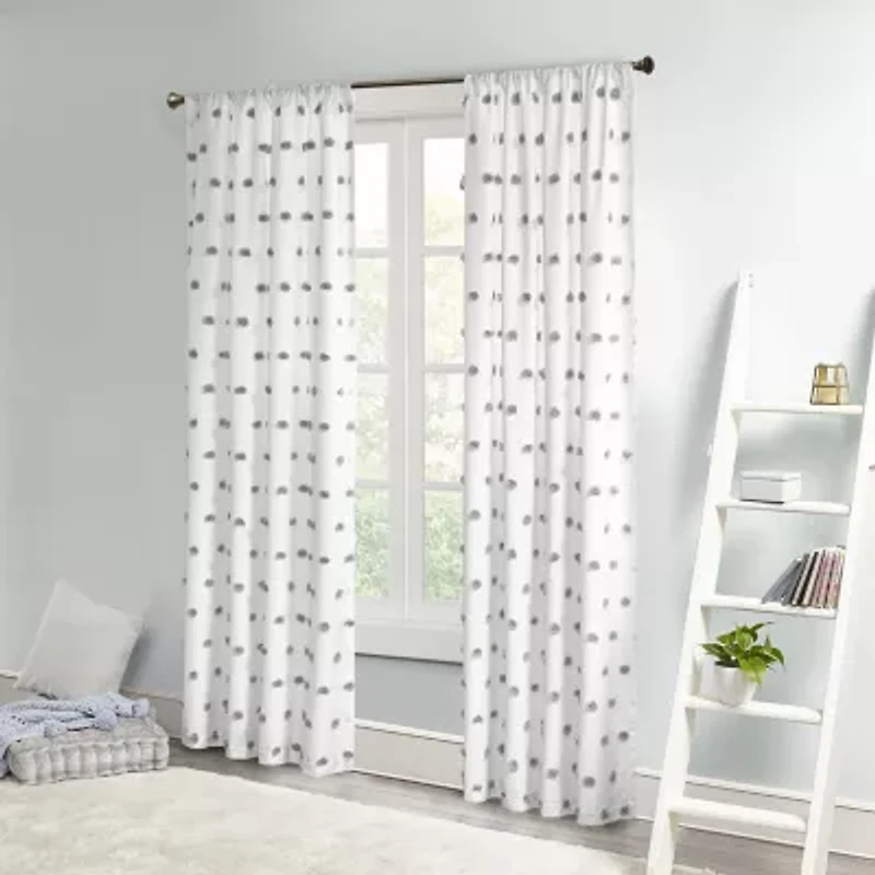 Intelligent Design Lauren Rod Pocket Embellished Sheer Single Curtain Panel