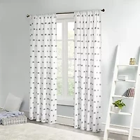 Intelligent Design Lauren Rod Pocket Embellished Sheer Single Curtain Panel