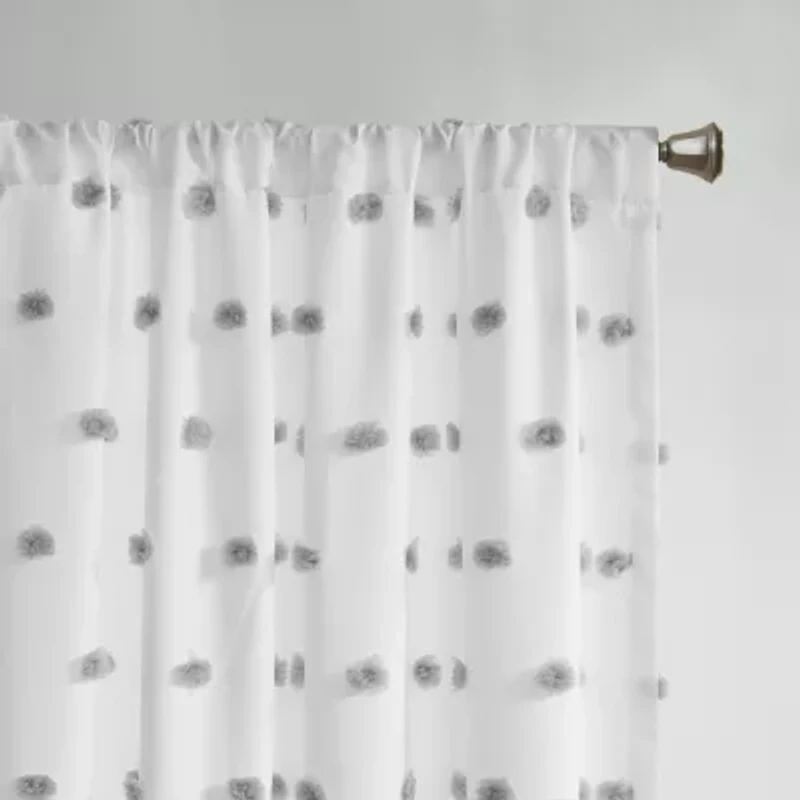 Intelligent Design Lauren Rod Pocket Embellished Sheer Single Curtain Panel