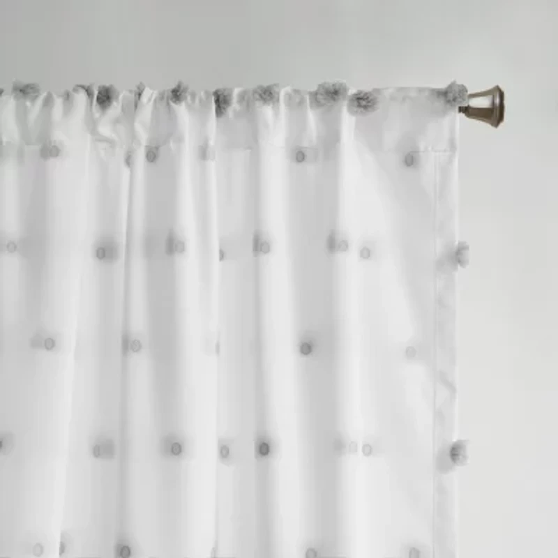 Intelligent Design Lauren Rod Pocket Embellished Sheer Single Curtain Panel