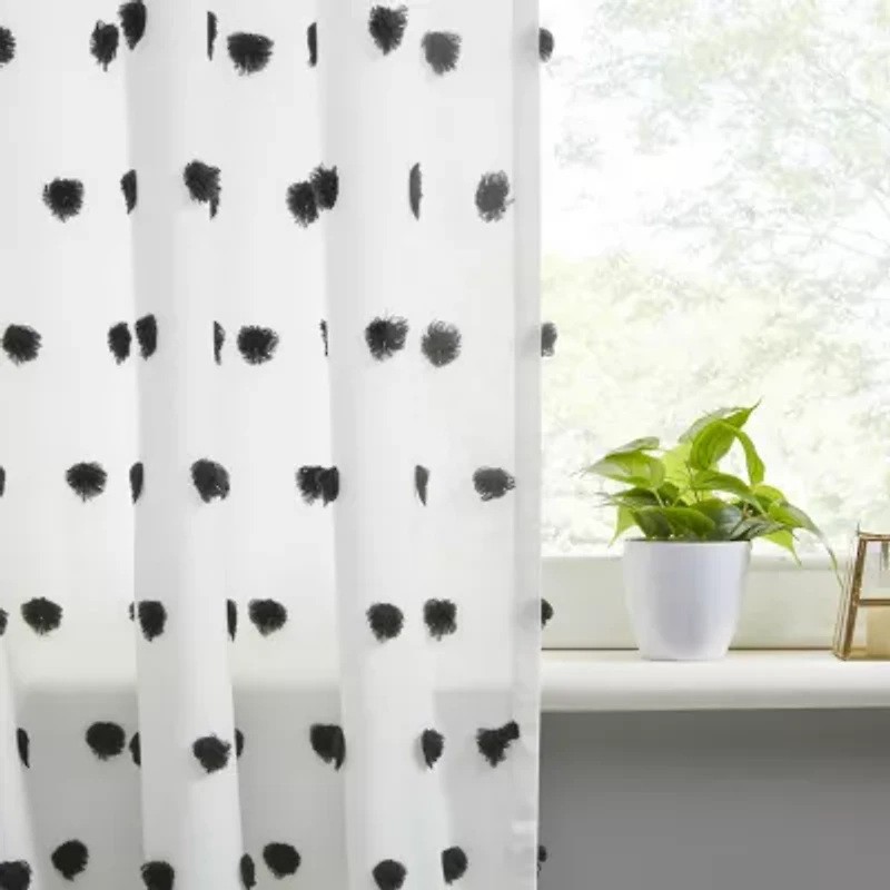 Intelligent Design Lauren Rod Pocket Embellished Sheer Single Curtain Panel