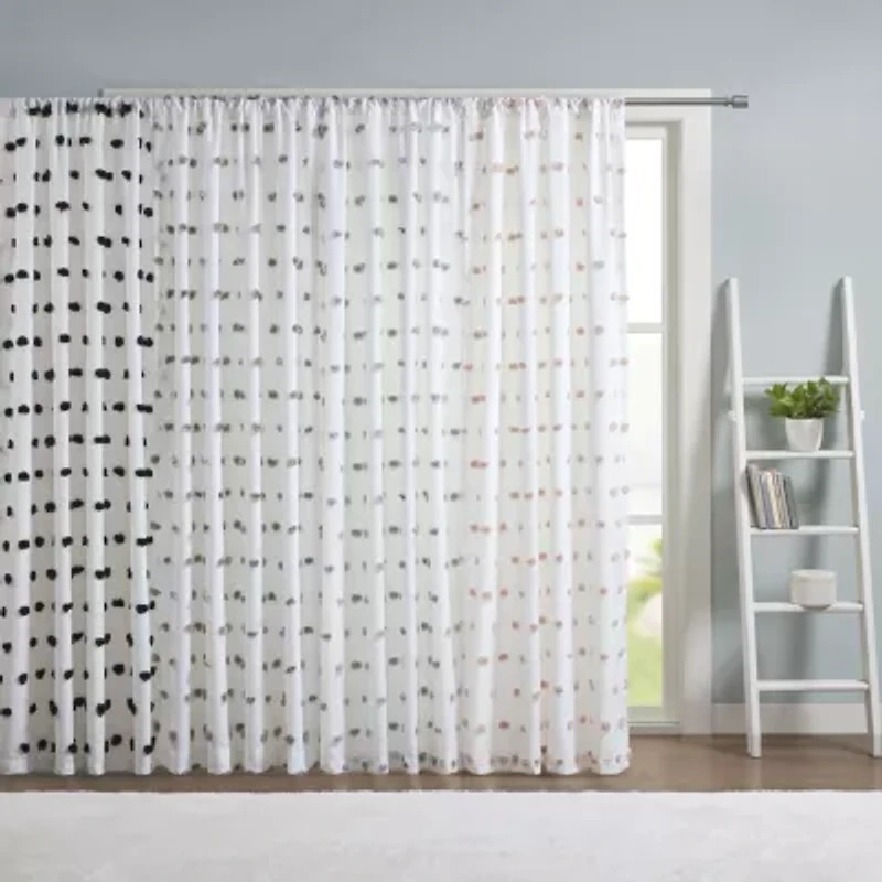 Intelligent Design Lauren Rod Pocket Embellished Sheer Single Curtain Panel