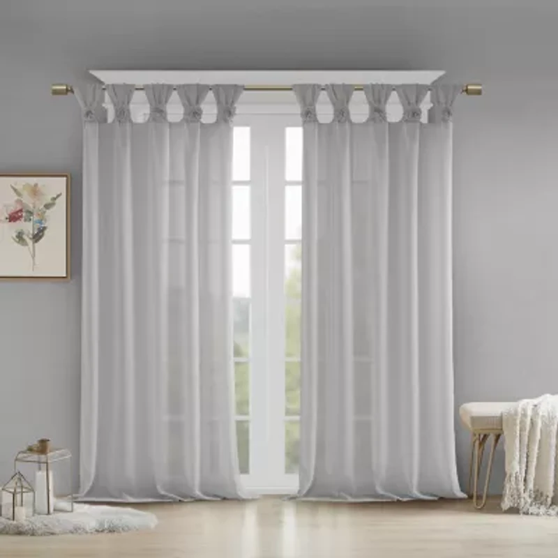 Madison Park Florah Tab Top Sheer Single Curtain Panel