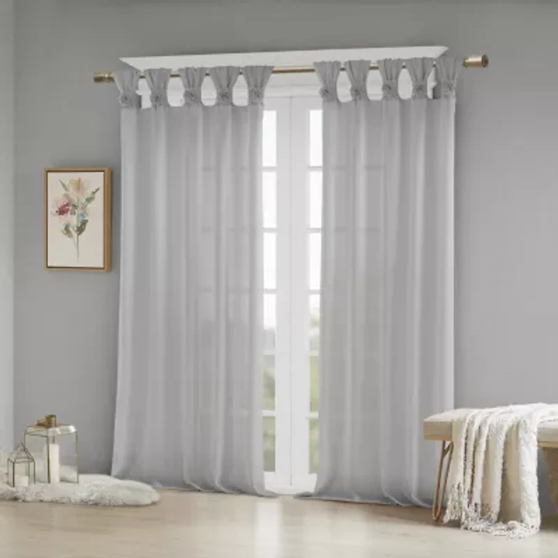 Madison Park Florah Tab Top Sheer Single Curtain Panel