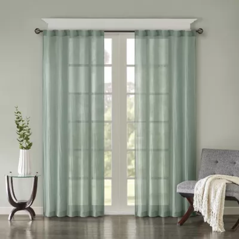 Madison Park Kaylee Rod Pocket Sheer Set of 2 Curtain Panel