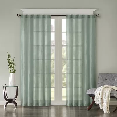 Madison Park Kaylee Rod Pocket Sheer Set of 2 Curtain Panel