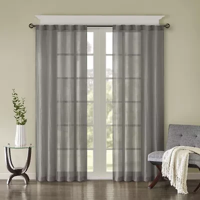 Madison Park Kaylee Rod Pocket Sheer Set of 2 Curtain Panel