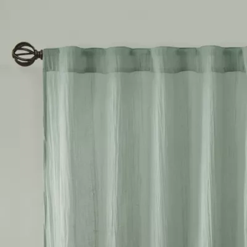 Madison Park Kaylee Rod Pocket Sheer Set of 2 Curtain Panel