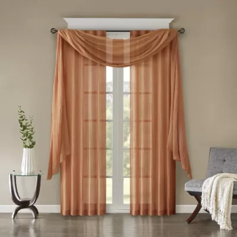 Madison Park Kaylee Rod Pocket Sheer Set of 2 Curtain Panel