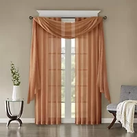 Madison Park Kaylee Rod Pocket Sheer Set of 2 Curtain Panel