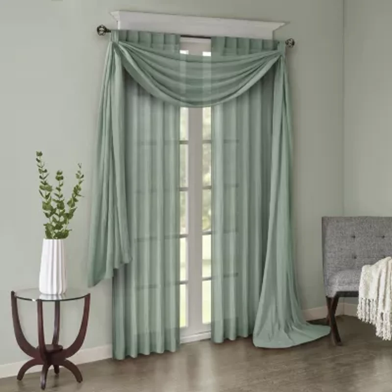 Madison Park Kaylee Rod Pocket Sheer Set of 2 Curtain Panel