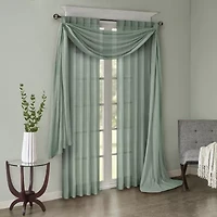 Madison Park Kaylee Rod Pocket Sheer Set of 2 Curtain Panel