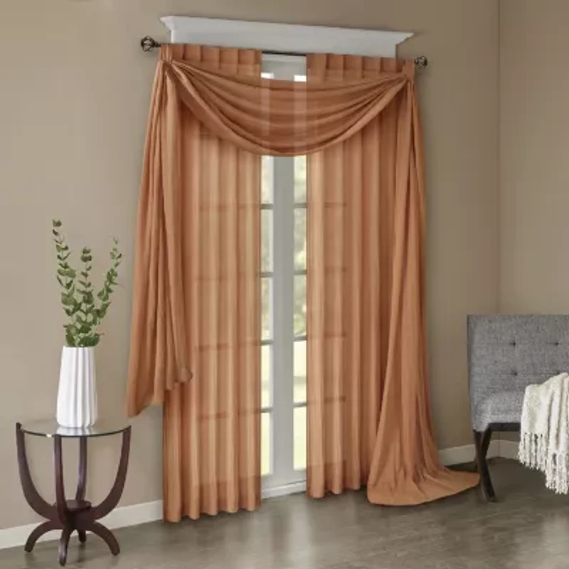 Madison Park Kaylee Rod Pocket Sheer Set of 2 Curtain Panel