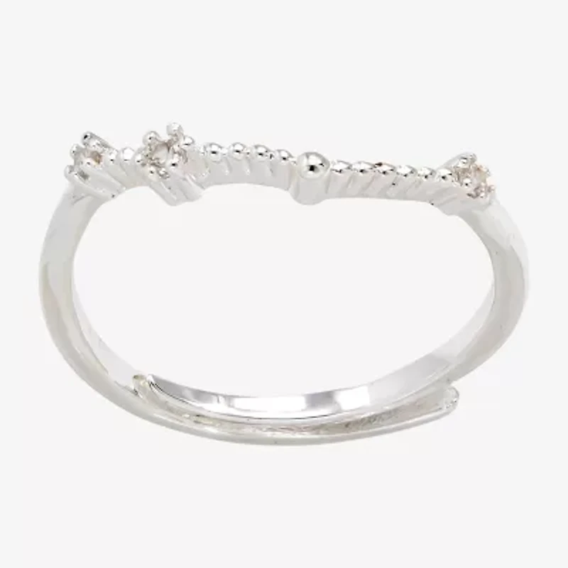 Sparkle Allure Zodiac Womens Cubic Zirconia Pure Silver Over Brass Band