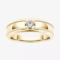 Mens 3.5MM 1/5 CT. Natural White Diamond 14K Gold Wedding Band