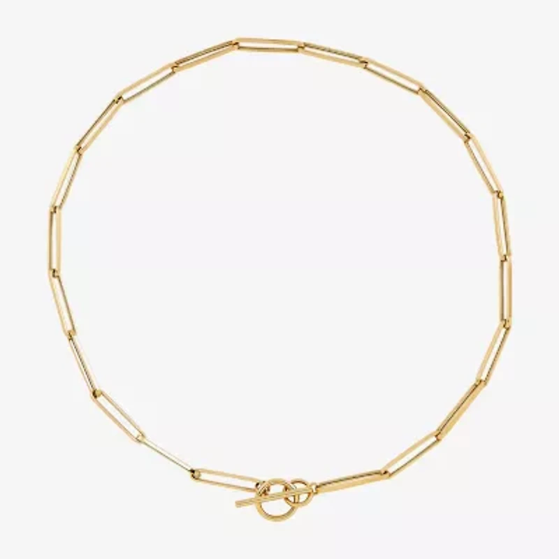 Womens 14K Gold Inch Link Necklace