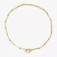 Womens 14K Gold Inch Link Necklace