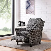 ProLounger Sheahan Transitional Roll-Arm Push Back Recliner Diamond Medallion Print