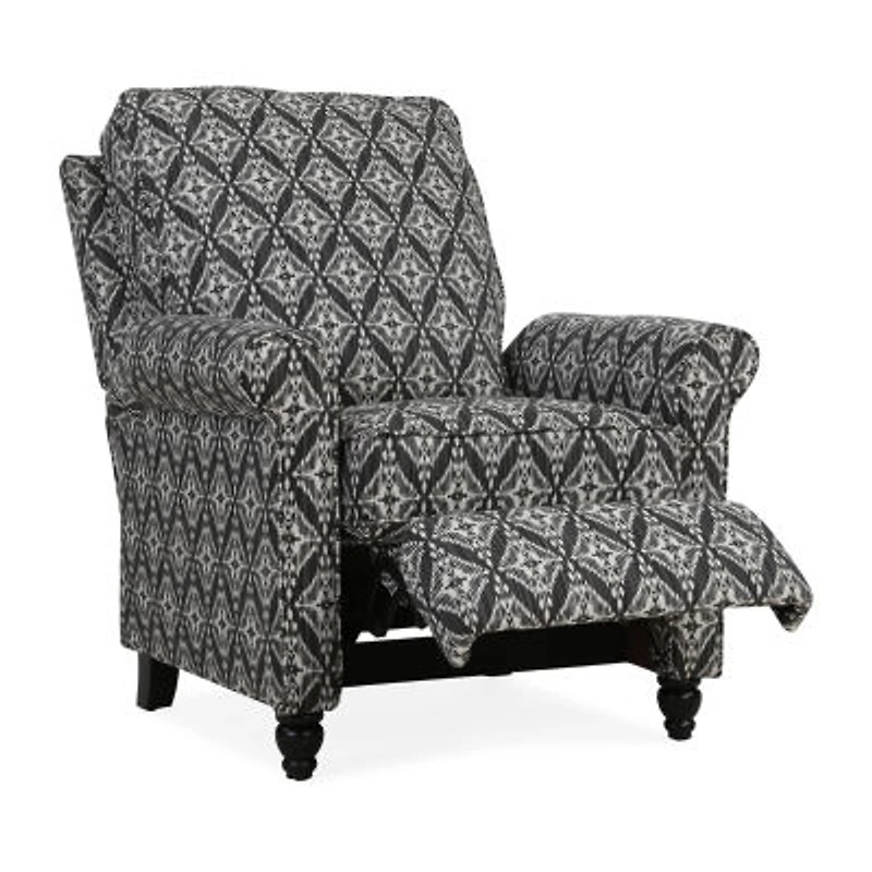 ProLounger Sheahan Transitional Roll-Arm Push Back Recliner Diamond Medallion Print