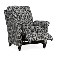 ProLounger Sheahan Transitional Roll-Arm Push Back Recliner Diamond Medallion Print
