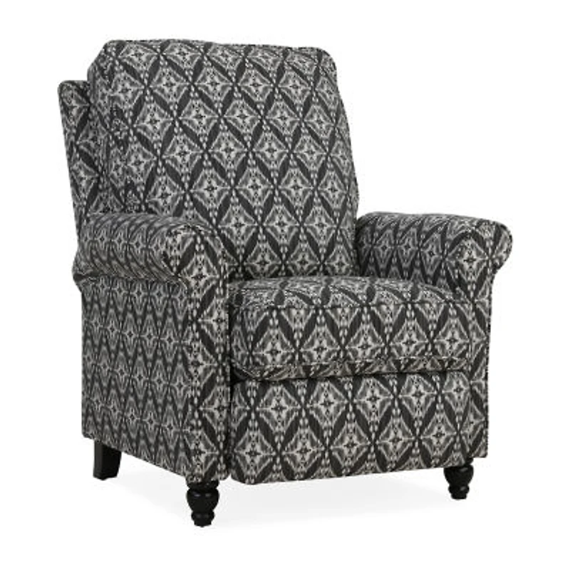 ProLounger Sheahan Transitional Roll-Arm Push Back Recliner Diamond Medallion Print