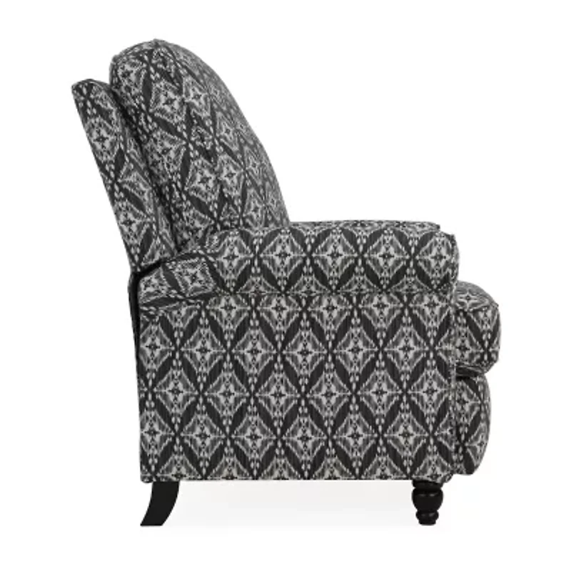 ProLounger Sheahan Transitional Roll-Arm Push Back Recliner Diamond Medallion Print